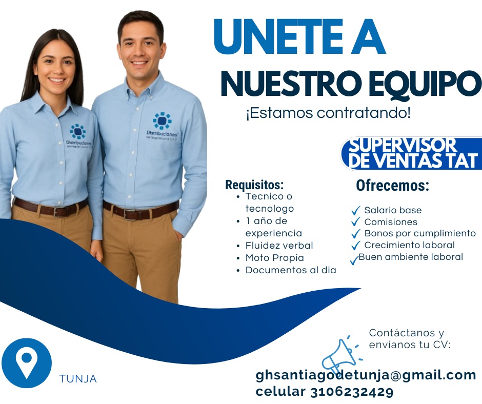Convocatoria: Supervisor de Ventas TAT